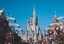 Overnight Holiday Decorations in Disney World Post Halloween