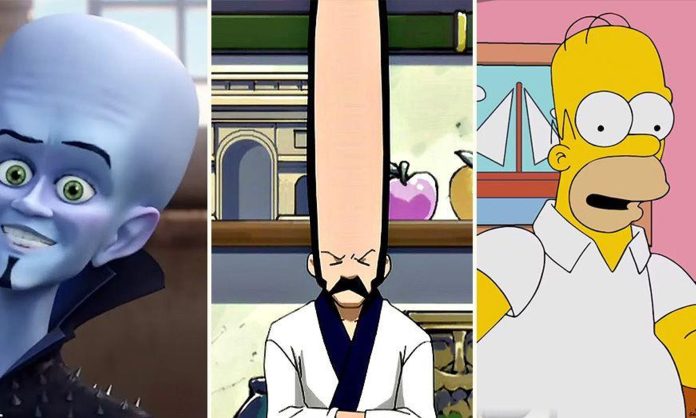 cartoon characters with big foreheads